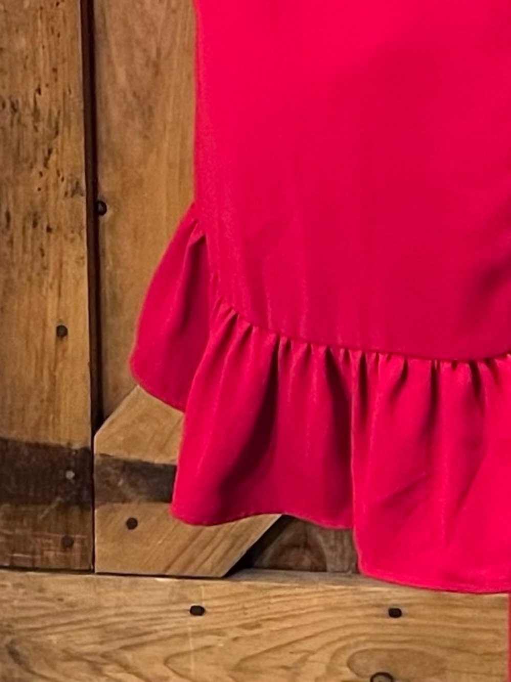 SALE ! 🎉 Zara bright Red Ruffle Mini Shift Dress V-Neck XL - Picture 6 of 6